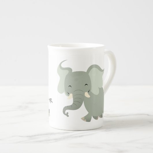 Cute Merry Cartoon Elephant Bone China Mok (Voorkant rechts)