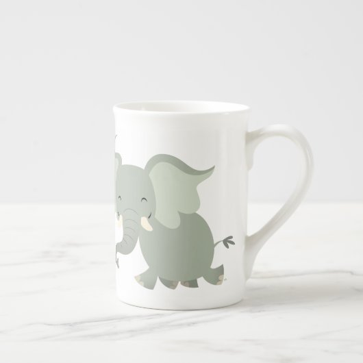 Cute Merry Cartoon Elephant Bone China Mok (Rechts)