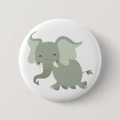 Cute Merry Cartoon Elephant Button Badge (Voorkant)