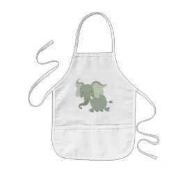 Cute Merry Cartoon Elephant Children Schort