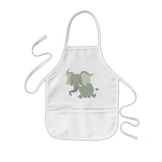 Cute Merry Cartoon Elephant Children Schort