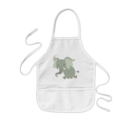Cute Merry Cartoon Elephant Children Schort (Voorkant)