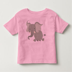 Cute Merry Cartoon Elephant Children T-Shirt