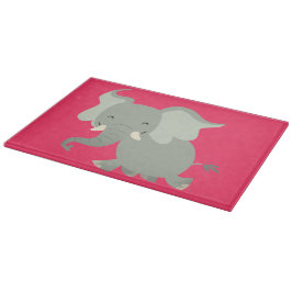 Cute Merry Cartoon Elephant Cutting Board Snijplank