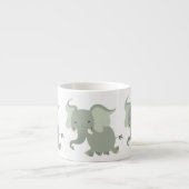 Cute Merry Cartoon Elephant Espresso Mok (Voorkant)