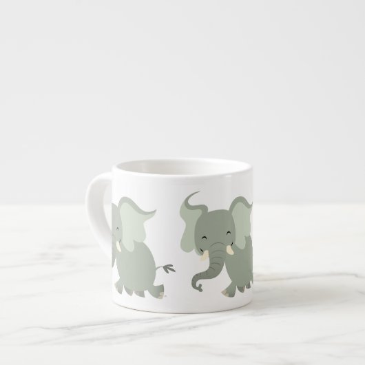 Cute Merry Cartoon Elephant Espresso Mok (Links)
