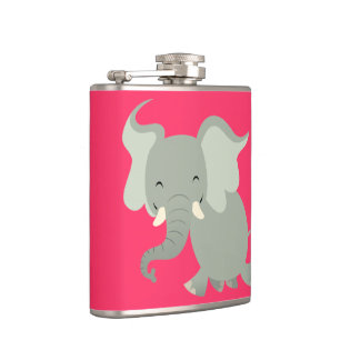 Cute Merry Cartoon Elephant Hip Flask Heupfles