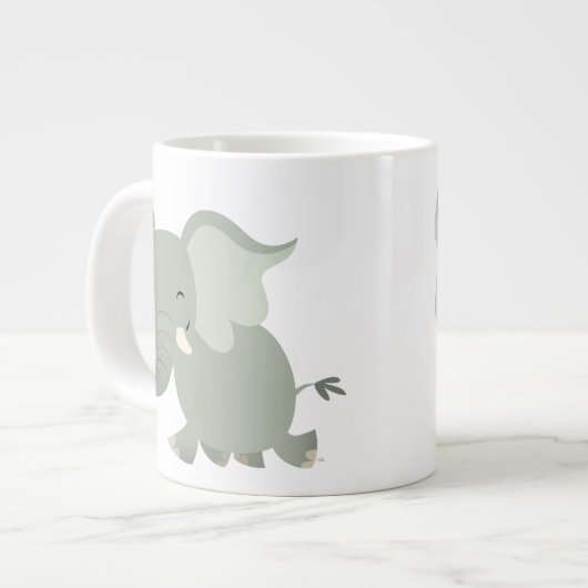 Cute Merry Cartoon Elephant Jumbo Mok (Links)