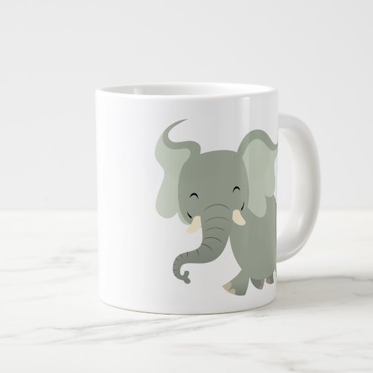 Cute Merry Cartoon Elephant Jumbo Mok (Voorkant rechts)