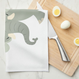 Cute Merry Cartoon Elephant Kitchen Towel Theedoek