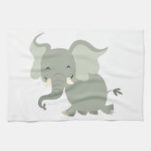 Cute Merry Cartoon Elephant Kitchen Towel Theedoek (Horizontaal)