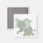 Cute Merry Cartoon Elephant Magnet (Voorkant / Achterkant)
