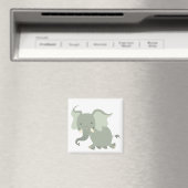 Cute Merry Cartoon Elephant Magnet (Insitu (Vaatwasser))