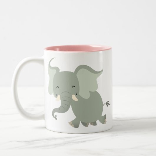 Cute Merry Cartoon Elephant Mok (Links)