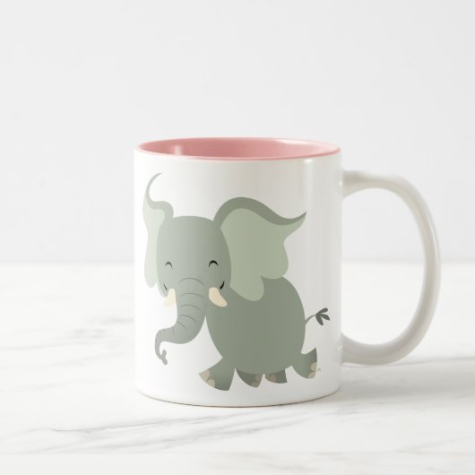 Cute Merry Cartoon Elephant Mok (Rechts)