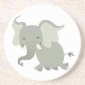 Cute Merry Cartoon Elephant Onderzetter (Voorkant)