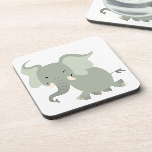 Cute Merry Cartoon Elephant Onderzetters Set (Linkerzijde)
