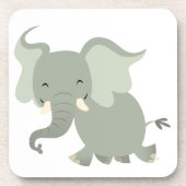 Cute Merry Cartoon Elephant Onderzetters Set (Voorkant)