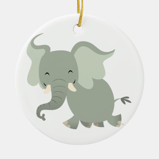 Cute Merry Cartoon Elephant Ornament (Voorkant)