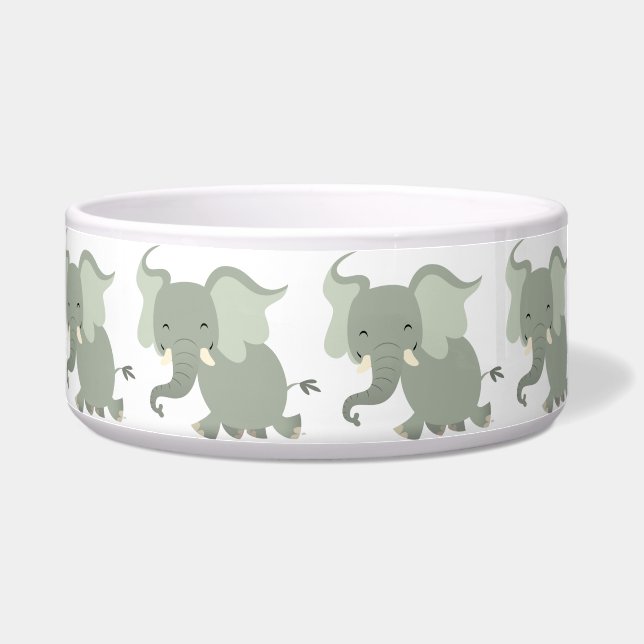 Cute Merry Cartoon Elephant Pet Bowl Voerbakje (Links)