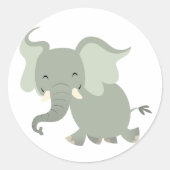 Cute Merry Cartoon Elephant Sticker (Voorkant)
