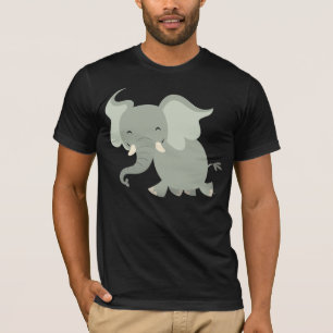 Cute Merry Cartoon Elephant T-Shirt