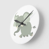 Cute Merry Cartoon Elephant Wall Clock Ronde Klok (Hoek)