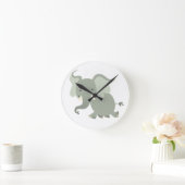 Cute Merry Cartoon Elephant Wall Clock Ronde Klok (Huis)