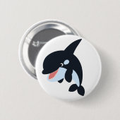 Cute Merry Cartoon Killer Whale Button Badge (Voorkant /achterkant)
