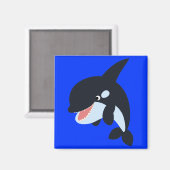 Cute Merry Cartoon Killer Whale Magnet (Voorkant / Achterkant)