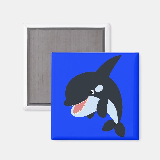 Cute Merry Cartoon Killer Whale Magnet (Voorkant / Achterkant)
