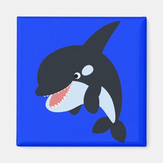 Cute Merry Cartoon Killer Whale Magnet (Voorkant)