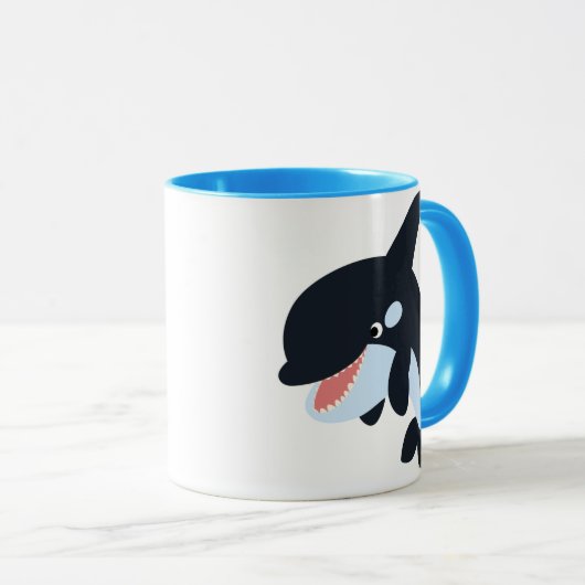 Cute Merry Cartoon Killer Whale Mok (Voorkant rechts)