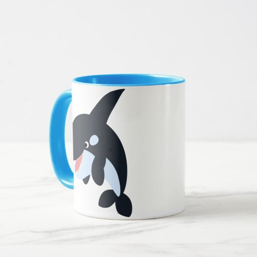 Cute Merry Cartoon Killer Whale Mok (Voorkant links)