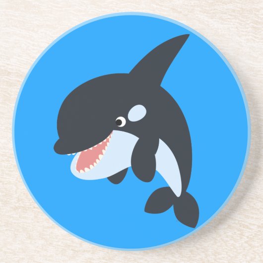 Cute Merry Cartoon Killer Whale Onderzetter (Voorkant)
