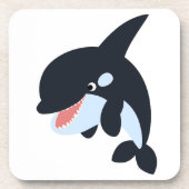 Cute Merry Cartoon Killer Whale Onderzetter Set (Voorkant)