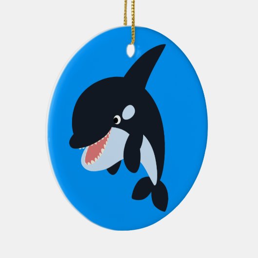 Cute Merry Cartoon Killer Whale Ornament (Rechts)