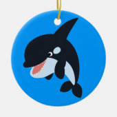 Cute Merry Cartoon Killer Whale Ornament (Voorkant)
