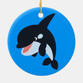 Cute Merry Cartoon Killer Whale Ornament (Achterkant)