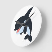 Cute Merry Cartoon Killer Whale Wall Clock Ronde Klok (Hoek)