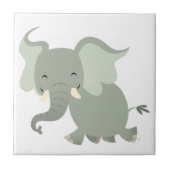Cute Merry Cartoon Olifant Tegeltje (Voorkant)