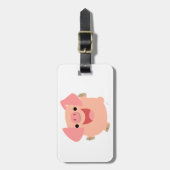 Cute Merry Cartoon Pig Bagagelabel (Voorkant verticaal)