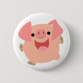 Cute Merry Cartoon Pig Button Badge (Voorkant)