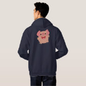 Cute Merry Cartoon Pig Hooded Sweatshirt (Achterkant volledig)