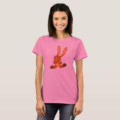 Cute Merry Cartoon Rabbit Women T-Shirt (Voorkant volledig)