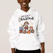 "Cute Merry Christmas Cartoon Hoodie for Boys" (Voorkant)