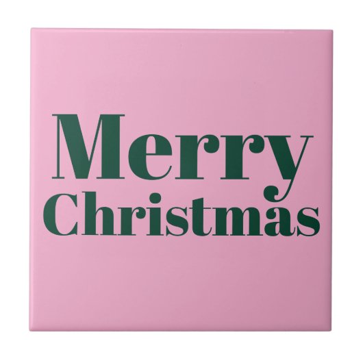 Cute Merry Christmas Ceramic Tile. Tegeltje (Voorkant)