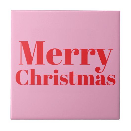 Cute Merry Christmas Ceramic Tile. Tegeltje (Voorkant)