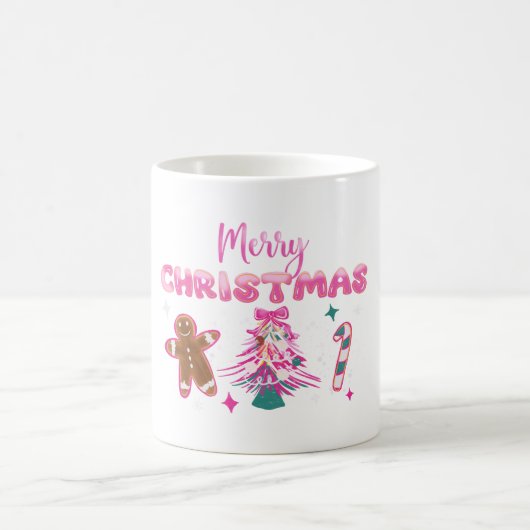 Cute Merry Christmas Gingerbread and Candy Design Koffiemok (Center)