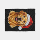 Cute Merry Christmas Golden Retriever Dog Christma Fleece Deken (Voorkant (Horizontaal))